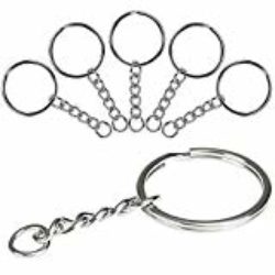 LIHAO 60 x Llaveros con la Cadena de Acero Inoxidable (25mm) [OFERTAS]