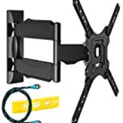 Invision Ultra Delgado Soporte de TV de Montaje de Inclinación Giratoria – Para Pantallas LED, LCD, Plasma y Curvadas de 24 – 55 pulgadas – Ahora Incluye cable HDMI de 1,8 m (HDTV-E) [OFERTAS]