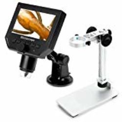 4.3 «LCD Microscopio digital Zoom 1-600X Aumento continuo con marco de elevación, batería recargable de litio Cámara Video Recorder LED [OFERTAS]