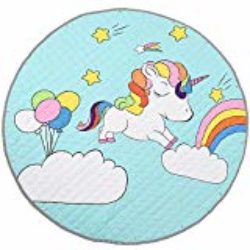 Jeteven Alfombra Redonda Infantil Tapete De Juego Manta De Bebé Con Bolsa De Almacenamiento Portátil Dia. 150cm [OFERTAS]