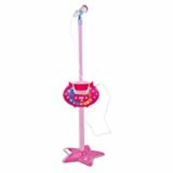 YVSoo Micrófono Juguete para Niñas, Portátil Etapa Micrófono Karaoke con Soporte Efectos de Luz Juguetes Musicales – Altura Ajustable 45-97cm (Rosado) [OFERTAS]