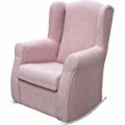HIPERSTOCKS Sillón Butaca Balancin Orejero Plus Confort (Balancín Color Rosa para Lactancia, Lectura y Relax) Tapicería de Fibra Anti Manchas [OFERTAS]