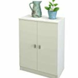 Armario bajo de cocina con 2 puertas de 60 cm de ancho, Samblo Senchi, melamina color blanco [OFERTAS]