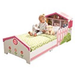 KidKraft 76255 Cama infantil con diseño casa de muñecas con marco de madera, muebles para dormitorio de niños [OFERTAS]