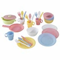 KidKraft Juego de 27 utensilios de cocina en colores pastel [OFERTAS]
