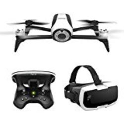 Parrot BEBOP 2 FPV – Dron cuadricóptero (Full HD 1080P, 14 Mpx, 60 Km/h, 25 minutos de vuelo, 2 Km de alcance, 8GB) + Mando Skycontroller 2 + Gafas Cockpitglasses, color blanco [OFERTAS]