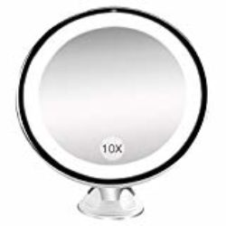 Espejo Baño con Luz y Ventosas, BESTOPE Espejo de Maquillaje 10X Aumento Pared,21 LED Ajustable Cosmético y Afeitar Espejo,Rotación Ajustable de 360 ° [OFERTAS]