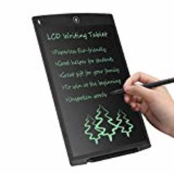 Tableta de Escritura LCD 12 inch Tablero de Mensaje & Dibujo Digital de Cristal Líquido LCD Tableta, para Escritura de dibujo niños,Reunión de la oficina,Tablero de mensajes de familia,Memo de cocina (Negro) [OFERTAS]