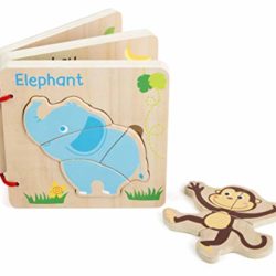 Small Foot Company – Divertido Libro Animales de Madera Compuesto por 20 Piezas de puzle con Cierres de Velcro, Entrena la motricidad Fina y la coordinación Mano-Ojo del niño, Apto a Partir de los 2 años. Juguetes, Multicolor by Legler 11122 [OFERTAS]