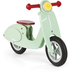 Janod 4503243 – Bicicleta de madera (sillín ajustable de 32 a 36,5 cm), color verde menta [OFERTA FINALIZADA]