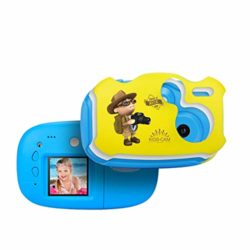Cámara Digital para Niños de Vídeo y Fotos de Amkov, con Pegatinas Dibujos Animados para DIY Pantalla HD 1.44” de Color Regalo Infantíl Ideal para Navidad Cumpleaños y Fiestal (Azul) [OFERTAS]