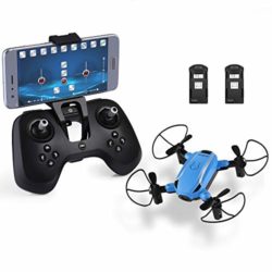 Plegable Drone con cámara hd, Helifar X1 Wifi FPV Mini dron 2.4GHz 6-Axis Gyro RC Quadcopter para niños, principiantes, una tecla de despegue / aterrizaje, Headless mode, Altitude Hold con dos baterías [OFERTAS]