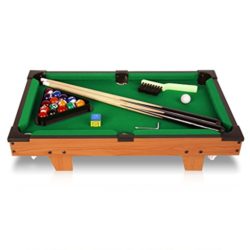 Virhuck 20″ Mini Billar de Mesa, Juego de Mesa de Billar, 51,5 x 32 cm, con Bolas, Cus, Tiza, Estante, Mesa de Billar para Niños, Interior y Exterior presentes día de San Valentín [OFERTAS]