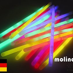 25 X Mega Mutila XXL Dream Glow, 250 x 10 mm de largo y claro bombilla varillas 6 colores ojete largo, Mutila Barras luminosas pulseras Glow Stick Party luces Neon Rojo Amarillo Verde Rosa Naranja Azul [OFERTAS]