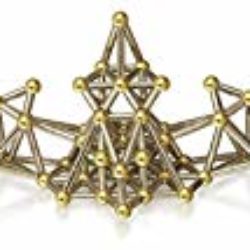 148pcs Bloque de construcción imán Juego de apilamiento de Rompecabezas Escultura de Juguete de Escritorio (Dorado) [OFERTAS]