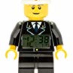 Despertador con luz infantil con figurita de policía de LEGO City; negro/blanco; plástico; 24 cm de altura; Pantalla LCD; chico chica; oficial [OFERTAS]