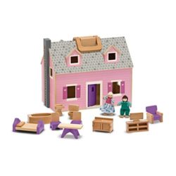 Melissa & Doug – Casa de muñecas de madera plegable y portátil (13701) [OFERTA FINALIZADA]