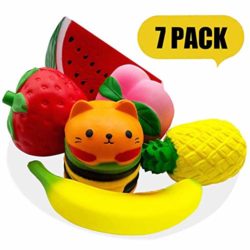 Juguetes Squishy – Squeeze Juguetes Squishys Kawaii Squishys Jumbo Perfumado Slow Rising Lindo Grande Lenta Creciente Fruta Stress Reliever Toys para Niños Adultos 7PCS [OFERTA FINALIZADA]