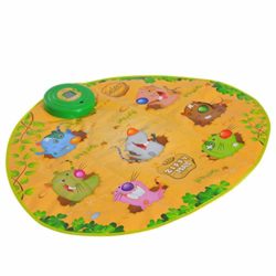 HOMCOM Alfombra Musical de Juego Golpear Topos Manta de Actividades para Niños +3 Años con Maza Canciones Marcador 81x67cm [OFERTAS]