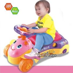 deAO Vehiculo Correpasillos 3en1 Diseño Super Original – Andador De Equilibrio/ Cochecito/ Actividades (Rosa) [OFERTAS]