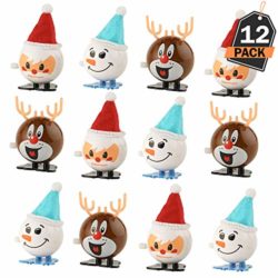 12 Juguetes de Cuerda Navideños – Figura Decorativa – Accesorio de Decoración para Cena, Celebración de Navidad – Adorno de Mesa Festiva – Favor y Relleno de Regalo – Diseños Diferentes en Cada Set [OFERTAS]