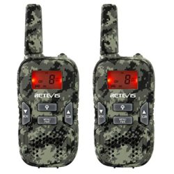 Retevis RT33 Walkie Talkie Niños PMR 446 8 Canales LED Linterna Incorporada LCD Pantalla Retroiluminación VOX Scan 10 Tonos de Llamada(Camuflaje, 1 par) [OFERTA FINALIZADA]