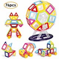 MVPOWER Bloques de Construcción Magnéticos 76 Piezas de Juguetes Creativos y Educativos para Niños a Partir de 3 Años Kits de Juegos de Inspiración como un Gran Regalo de Navidad para Niños [OFERTAS]