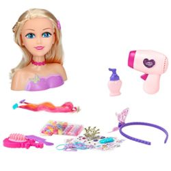 ColorBaby Busto peluquería Sparkle Girl y secador (Color Baby 44504) [OFERTAS]