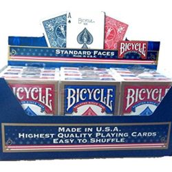 Bicycle Paquete de 12 tarjetas de poker estándar (6 Azul/6, color rojo) [OFERTAS]