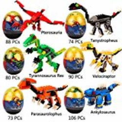 VAMEI Jouets Dinosaures 6 pcs Mini Blocs de Construction Miniature Figurines pour Enfants Puzzle Éducatif d’apprentissage Jouet Croissance Expérimentation Cadeau Jouet Pretend Jouet Toddlers Jouet [OFERTAS]
