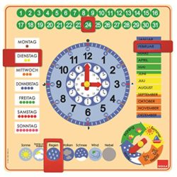 Goula – Reloj y calendario en alemán, material educativo (Diset 51309) [OFERTAS]