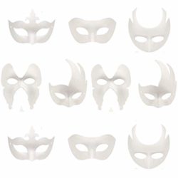 Xinlie Máscara Blanca sin Pintar, Máscaras de Bricolaje Máscaras de Fiesta con Forma de Bola enmascarada Máscaras anónimas para Pintar niños para el Carnaval de Halloween Máscara diseño (10 Piezas) [OFERTAS]