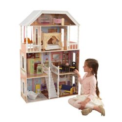 KidKraft 65023 Casa de muñecas de madera Savannah para muñecas de 30 cm con 14 accesorios incluidos y 4 niveles de juego [OFERTAS]