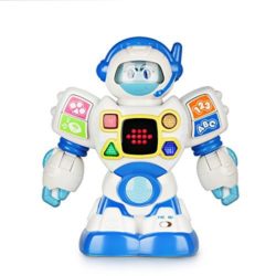 Happkid Robot de Aprendizaje Bilingüe Ingles Espanol Juguete de Aprendizaje Bebé Aprendizaje de Letras, Números y Formas 4 en 1 [OFERTAS]