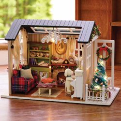 GODNECE Miniature House Casas de Muñecas con Muebles,DIY Dollhouse Casa de Muñecas DIY con Led [OFERTAS]