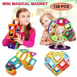 Mini Magical Magnet, Bloques de construcción magnéticos 3D, 128 piezas, juguetes de imán para niños, juguetes educativos para niños, azulejos de construcción, juegos de construcción creativa para niños y niñas [OFERTAS]