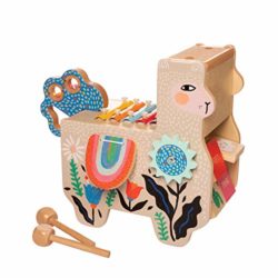 Manhattan Toy 217120 Instrumento Musical de Madera de Llamas para niños con Maraca, alforjas abatibles, Baquetas, Lavabo y xilófono [OFERTAS]