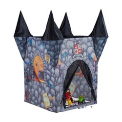 Relaxdays Tienda Infantil del Castillo del Terror, Poliéster, Negro, 132 x 110 x 110 cm [OFERTAS]