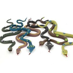 Conjunto de Serpiente de Goma de 14 pulgadas ( 6 Paguetes),con Tarjeta de Aprendizaje, Figuras de Serpiente Falso Simulado del Mundo Zoológico Mantienen los Pájaros Alejados, Juguete Blando de Bañera [OFERTAS]