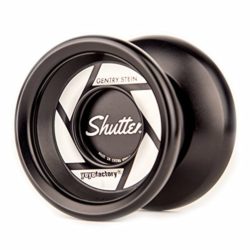 YoyoFactory Shutter Modelo Pro del Campeón del Mundo Gentry Stein – Negro (Rodamiento de Bolitas de Metal de Giro Rápido, Yoyo Avanzado unresponsive, Cuerda e Instrucciones Incluidas) [OFERTAS]