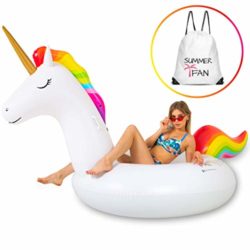 SummerFan Flotador Unicornio Gigante 290cm XXL – Unicornio Hinchable para Piscina, Colchoneta [OFERTAS]