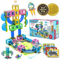 Hippococo Bloques de Construcción Magnéticos 3D: Circuito de Canicas Duradero, Robusto y Seguro, Fomenta la Creatividad e Imaginación, Juguete Educativo Stem Innovador para Niños y Niñas (60 Piezas) [OFERTAS]