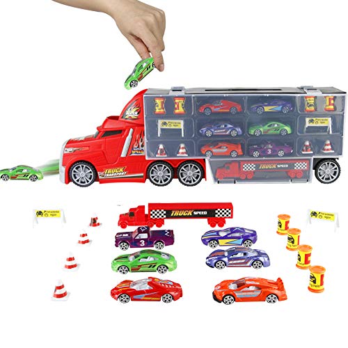 1:48 mini vuelta arrastrar coche camión transportador juguetes con juguetes 