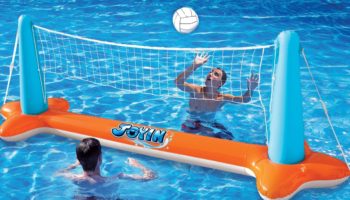 Juguete de Flotador para Piscina: Red Inflable de Voleibol y Aros de Baloncesto para Niños y Adultos